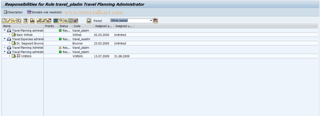 SAP TCode FITP_RESPO - Contact Partner Responsibilities