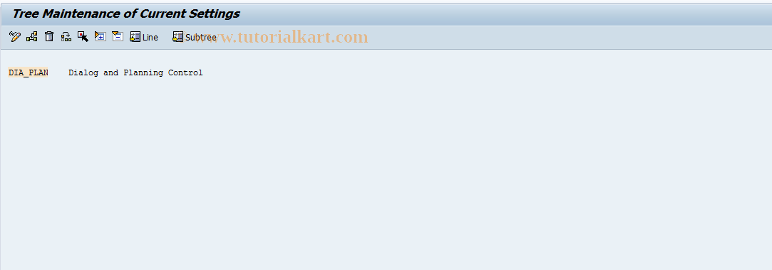 SAP TCode FITP_SETTINGS_TREE - Tree Maintenance Current Settings