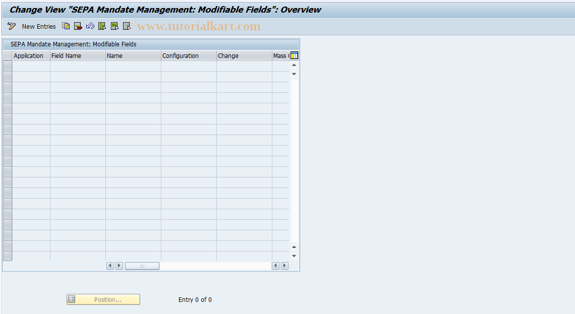 SAP TCode FI_APAR_SEPA_FIELDS - FI Changeable Fields for SEPA