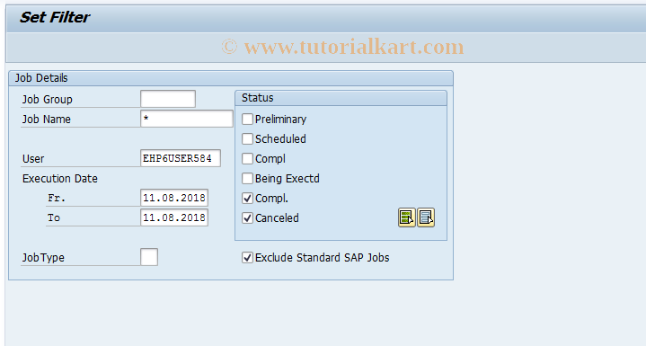 SAP TCode FKJOCMDR - Job Commander Standalone