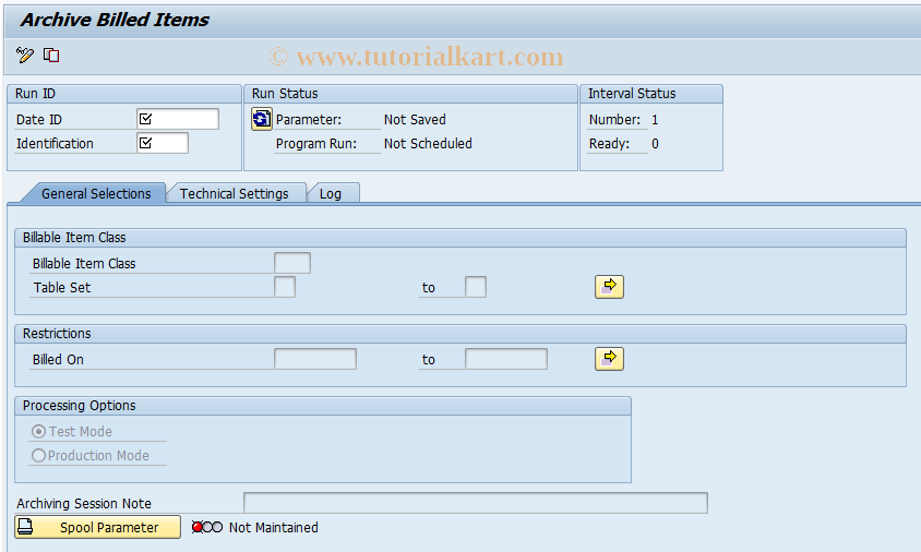 SAP TCode FKKBIXBIT4_ARCH_MA - Archive Billed Items