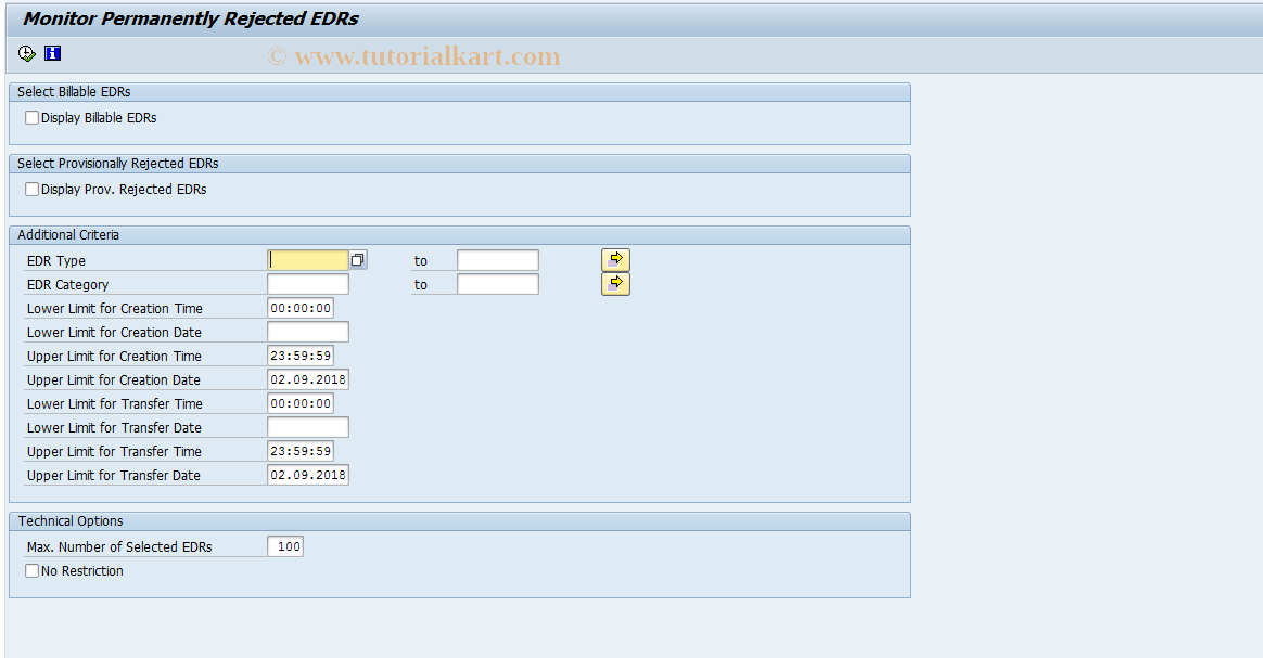 SAP TCode FKKBI_EDRWO_MON - Monitor Permanently Rejected EDRs