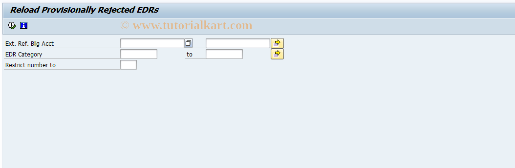 SAP TCode FKKBI_EDR_RELOAD - Reload Provisionally Rejected EDRs