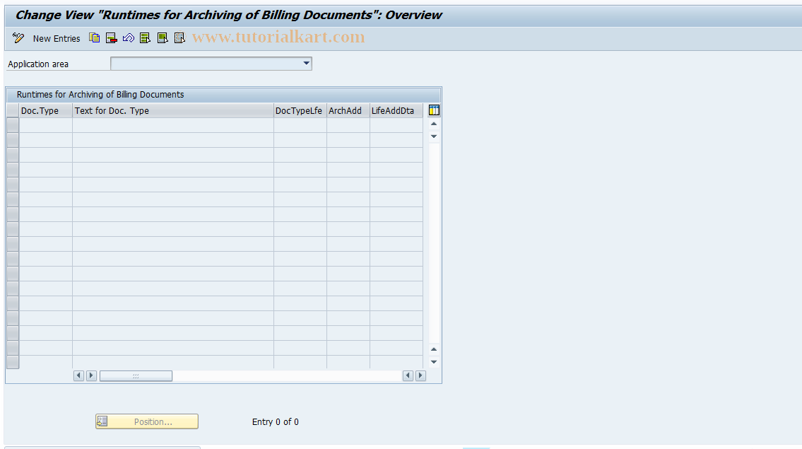 SAP TCode FKKINVBILL_ARCH_CUS2 - Retention Period: Arch. Billing Docs