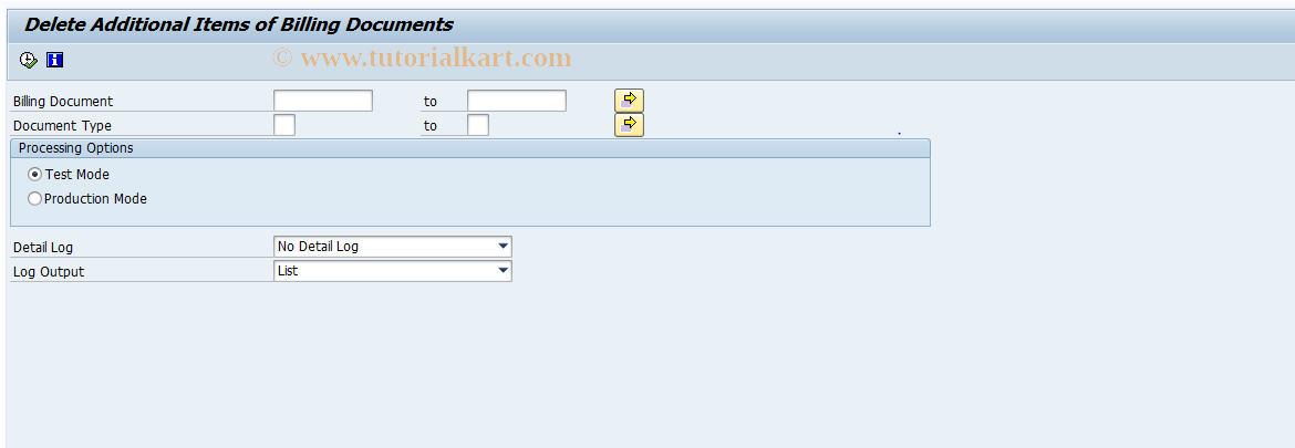 SAP TCode FKKINVBILL_A_DEL - Delete Billing Additional Data