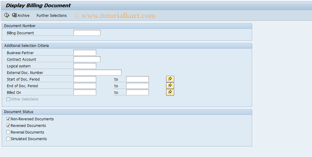 SAP TCode FKKINVBILL_DISP - Display Billing Document