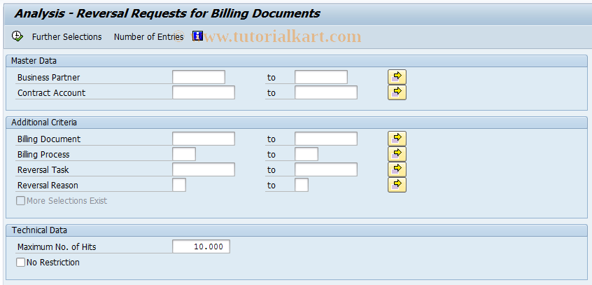 SAP TCode FKKINVBILL_REV_MON - Analysis - Reversal Requests