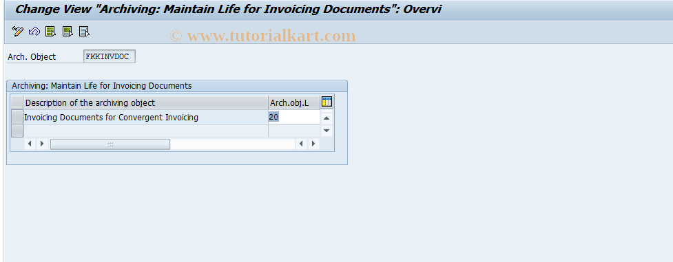 SAP TCode FKKINVDOC_ARCH_CUS1 - Retention Prd of Archived Invoice Document 