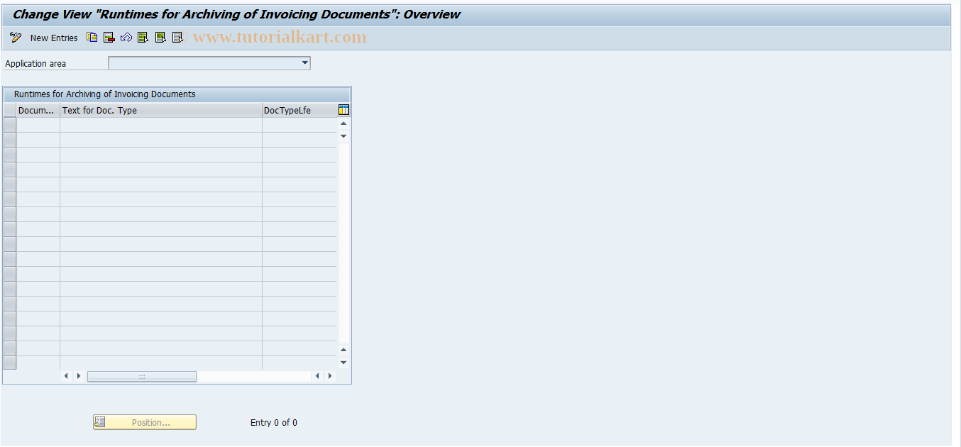 SAP TCode FKKINVDOC_ARCH_CUS2 - Retention Prd of Archived Invoice Document 