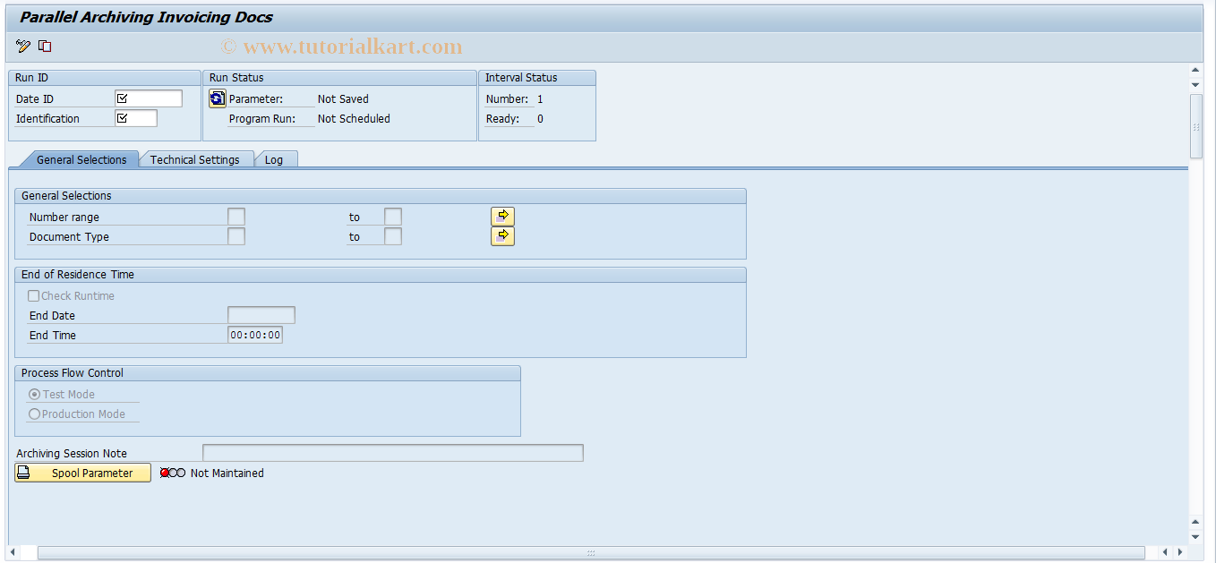 SAP TCode FKKINVDOC_ARCH_MA - Parallel Archiving Invoicing Docs