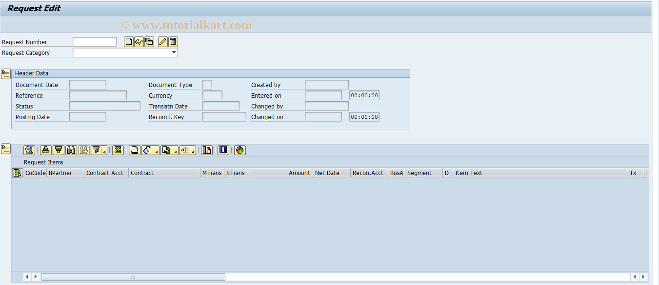 SAP TCode FKKORD1 - Edit Requests