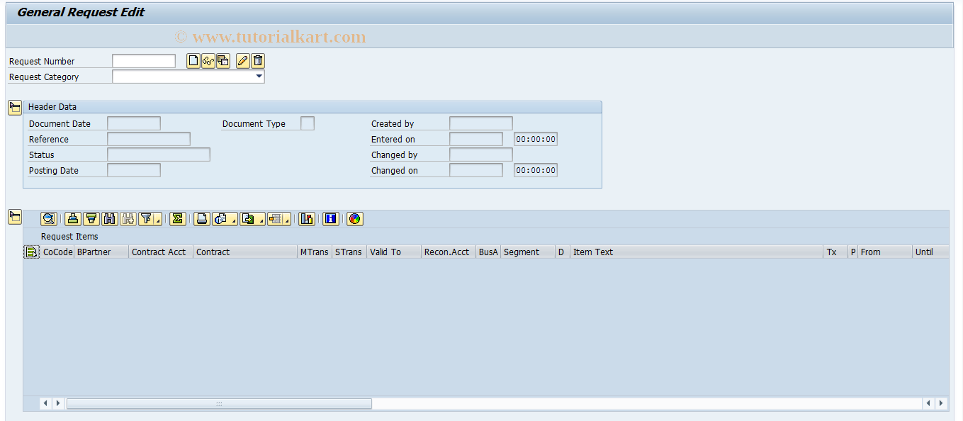 SAP TCode FKKORD3 - Edit General Requests