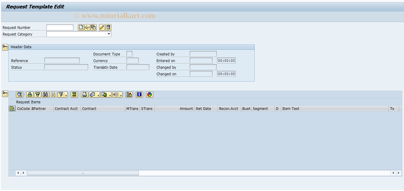 SAP TCode FKKORD4 - Edit Request Templates