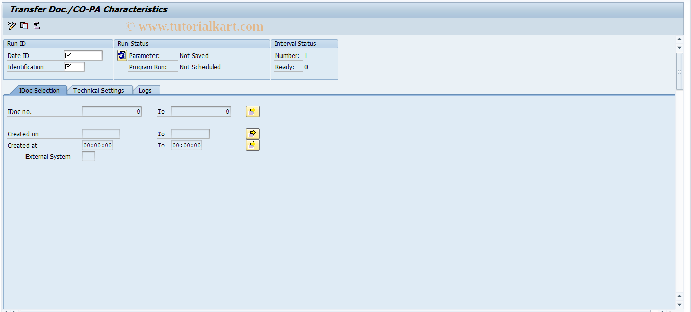 SAP TCode FKK_EBS_TOI_COPA - Transfer Document /CO-PA Characteristics