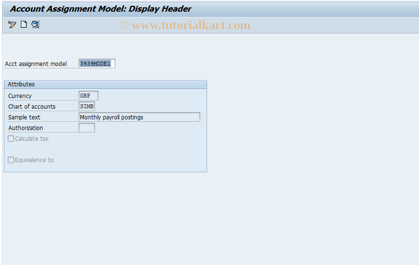 account assignment object tcode