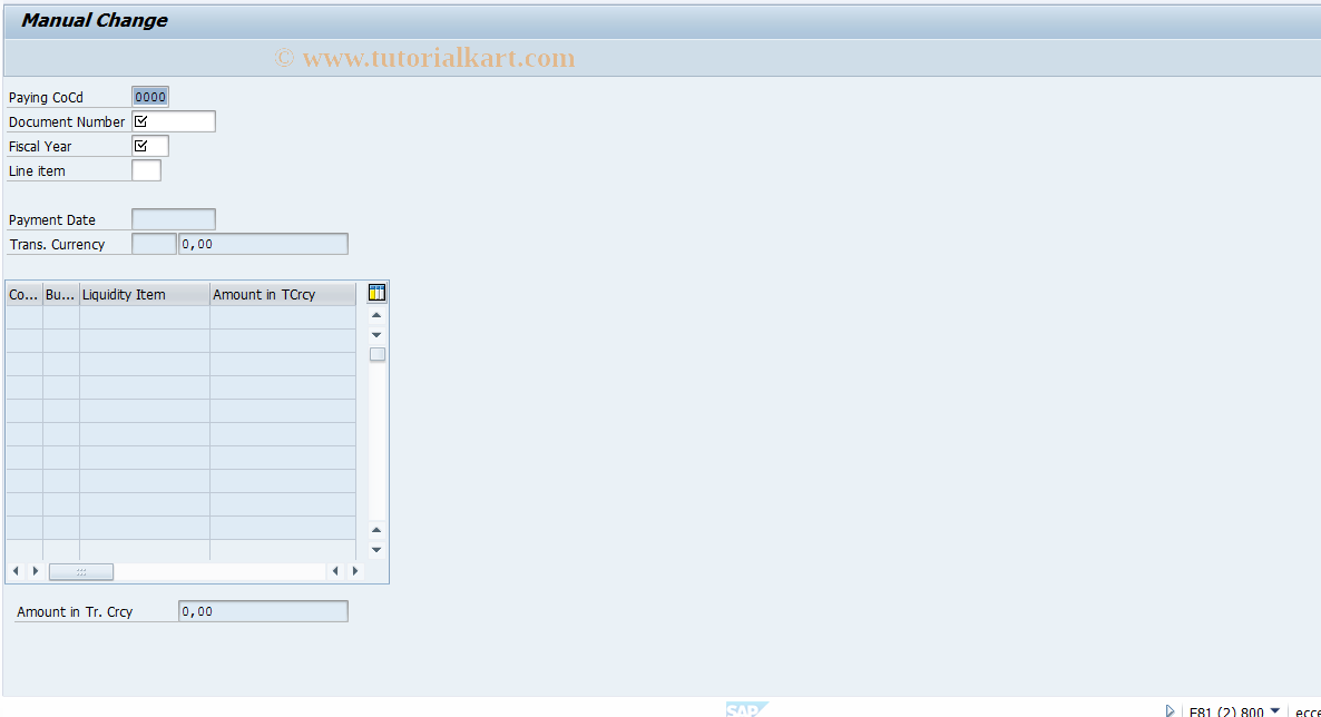 SAP TCode FLQAM - Manual Assignment