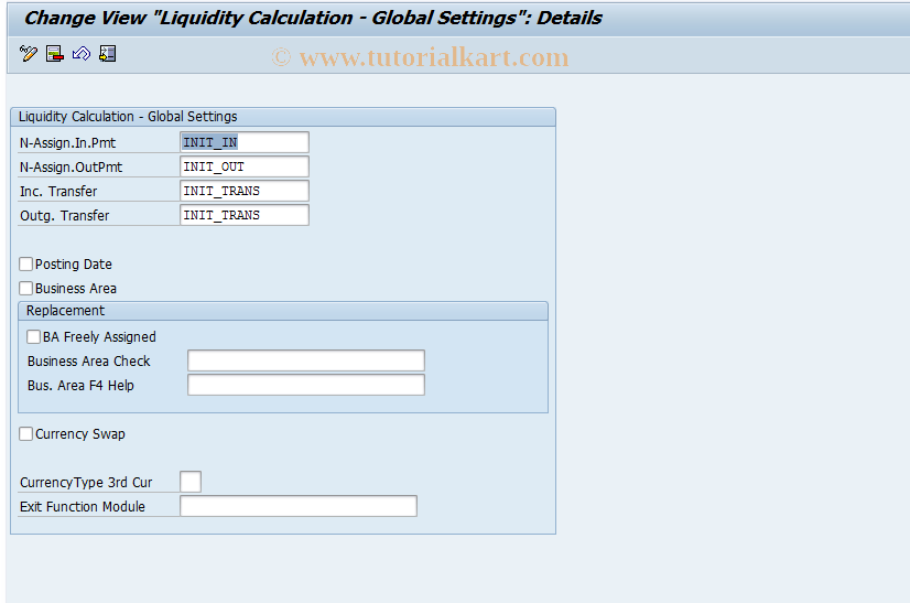 SAP TCode FLQC2 - Global Data