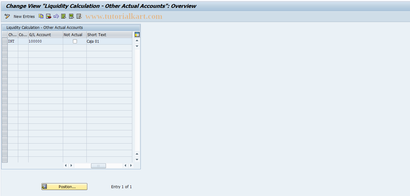 SAP TCode FLQC4 - Other Actual Accounts