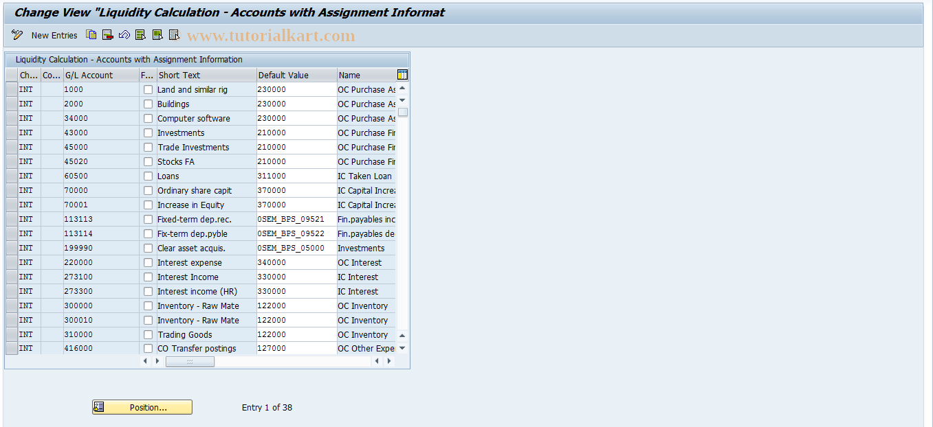 SAP TCode FLQC7 - G/L Accounts Relevant for Query