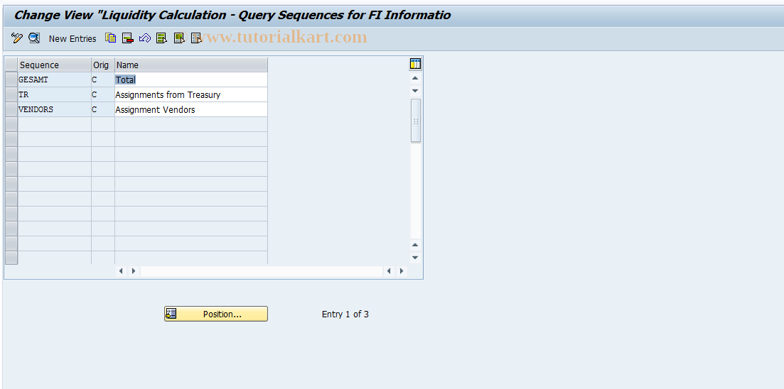 SAP TCode FLQC8 - Query Sequences (FI Information)