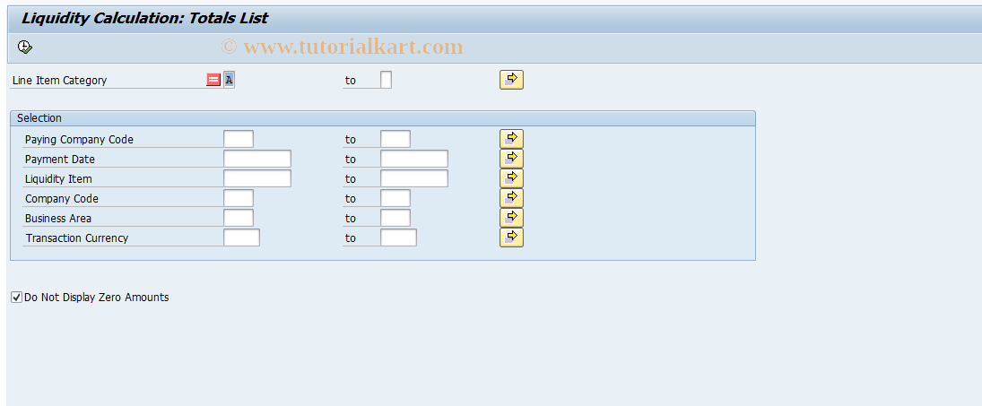 SAP TCode FLQLS - Totals List