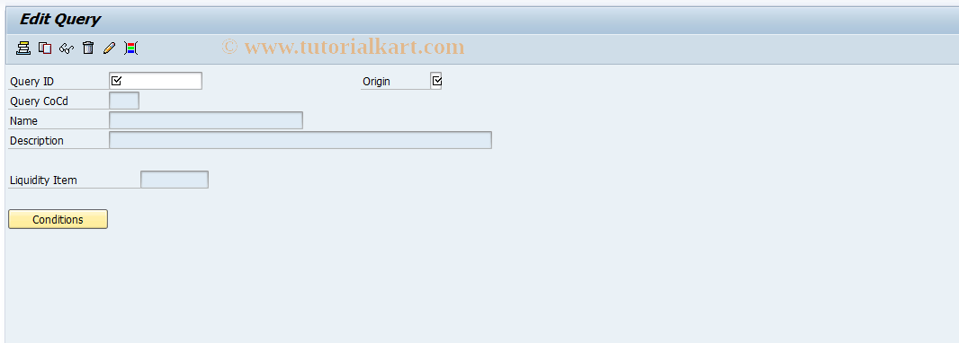 SAP TCode FLQQA1 - Edit Query (General)
