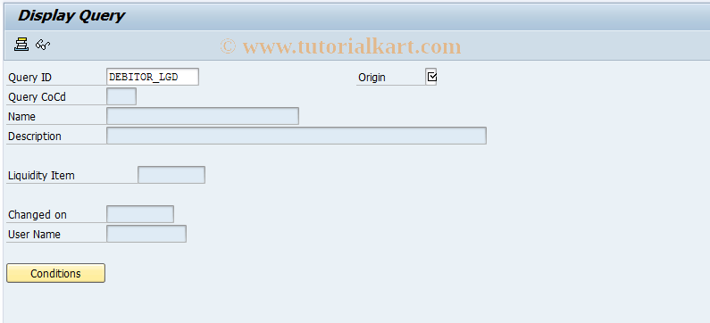 SAP TCode FLQQA3 - Display Query (General)