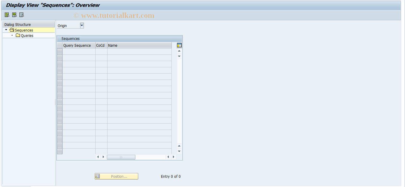 SAP TCode FLQQA5 - Queries for Sequences