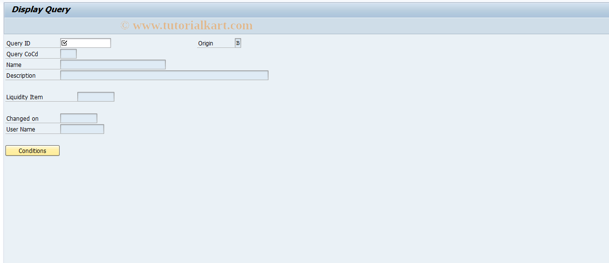 SAP TCode FLQQB3 - Display Query (Bank Statement)