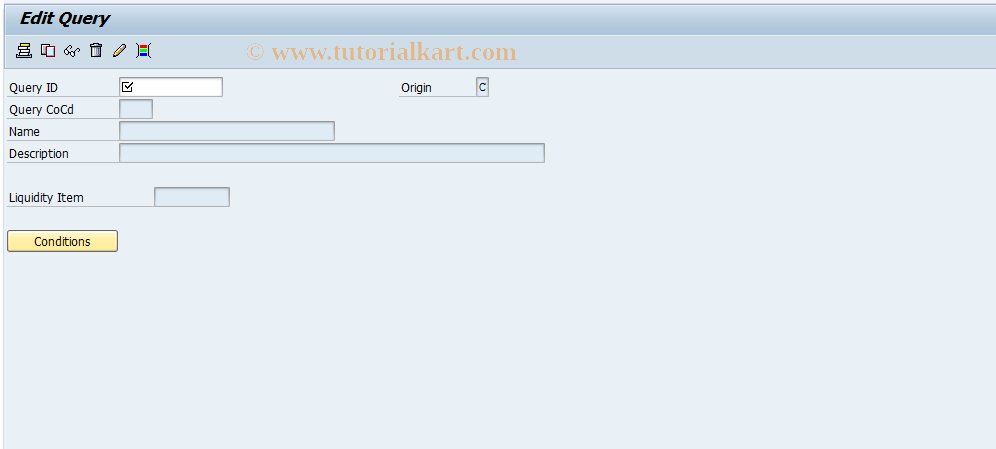 SAP TCode FLQQC1 - Edit Query (FI Information)