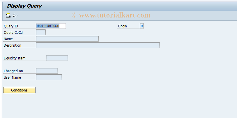 SAP TCode FLQQD3 - Display Query (Invoice Information)