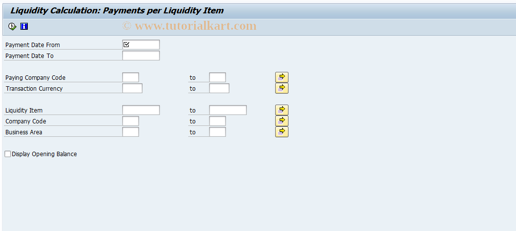 SAP TCode FLQREP - Payment Report