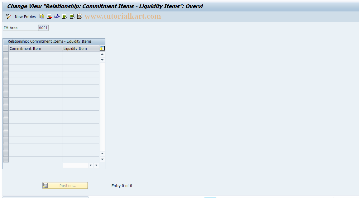 SAP TCode FLQTRFIPOS - Liquidity Items for Commitment Item