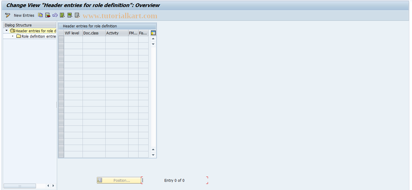 SAP TCode FM+1 - Maintain FM Main Role Definition