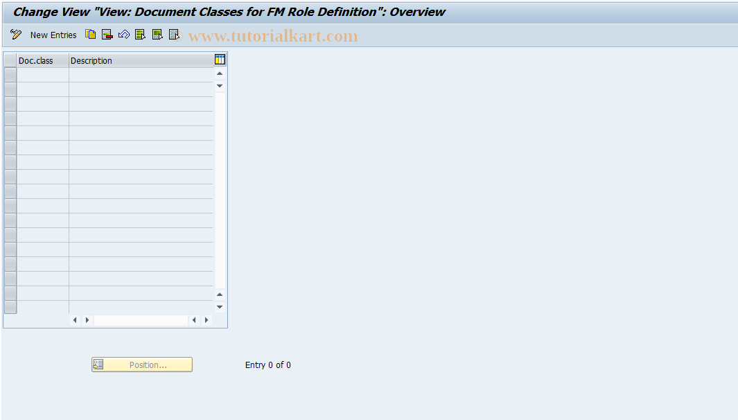 SAP TCode FM+7 - Maintain FM Document Classes