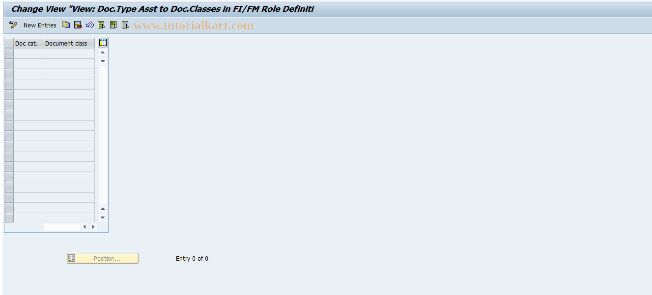 SAP TCode FM+B - Maintain Document Clase->Document Category Assgmt