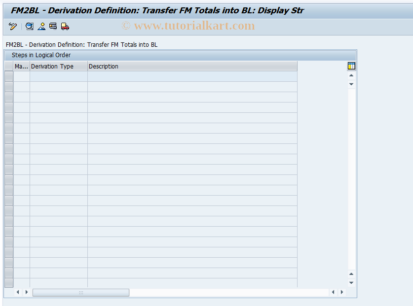 SAP TCode FM2BL_DERIVE - Derive FM totals transfer to BL
