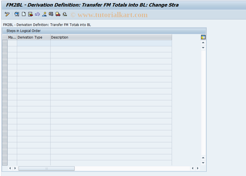 SAP TCode FM2BL_DERIVE1 - Derive FM totals transfer to FI