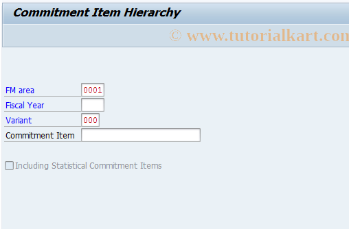 SAP TCode FM3G - Commitment Item Hierarchy