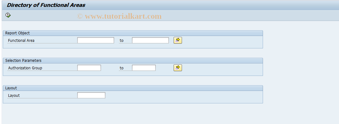 SAP TCode FM4M - Directory of Functional Areas