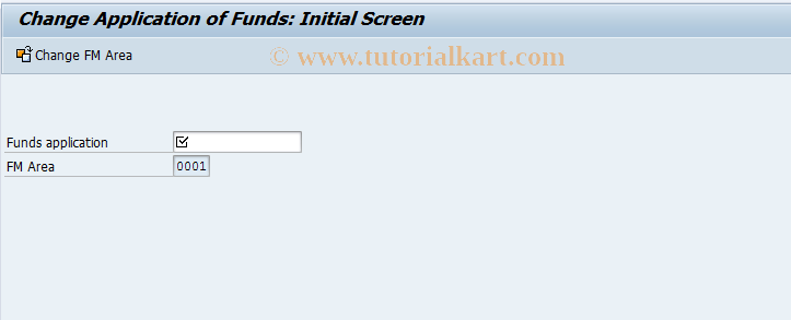 SAP TCode FM6U - FIFM: Change Application of Funds