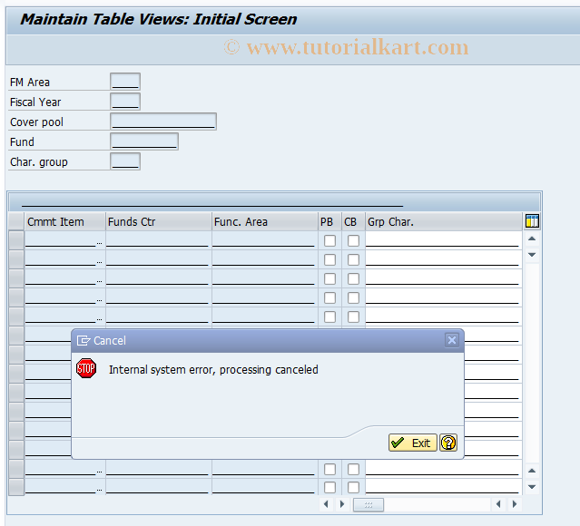 SAP TCode FM72 - Assign FM Account Asst to Cover Pool