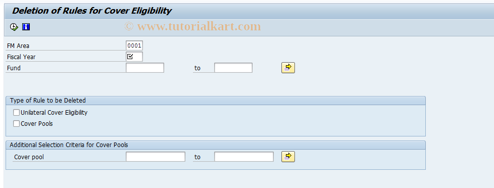 SAP TCode FM7L - Delete Cover Eligibility Rules
