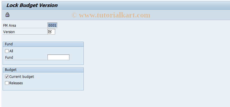 SAP TCode FM9D - FM: Block Budget Version