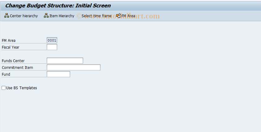 SAP TCode FM9K - FIFM: Change Budget Structure