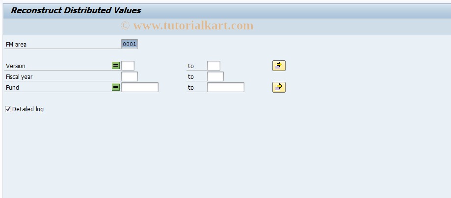 SAP TCode FM9P - Reconstruct Budget Distrbtd Values