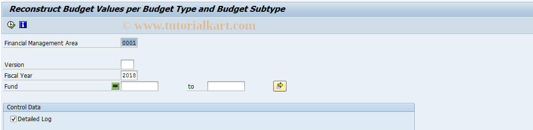 SAP TCode FM9QBTP - Reconstruct Budget per Budget Type