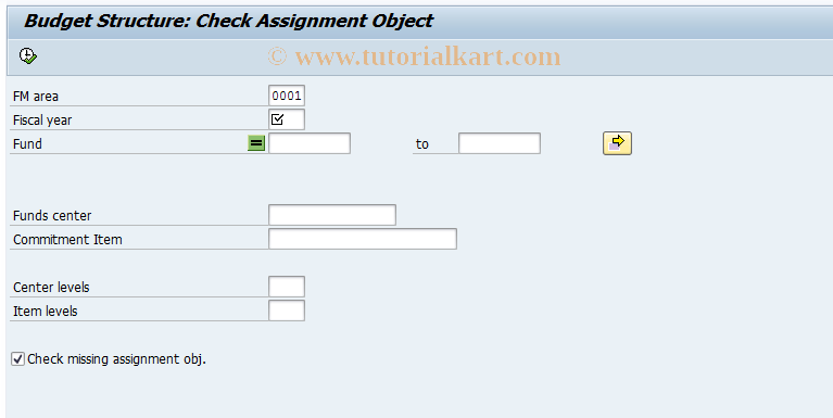 SAP TCode FM9T - Check Assignment Object