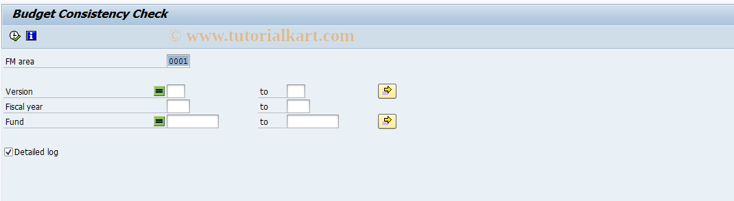 SAP TCode FM9U - FM: Checking Budget Consistency