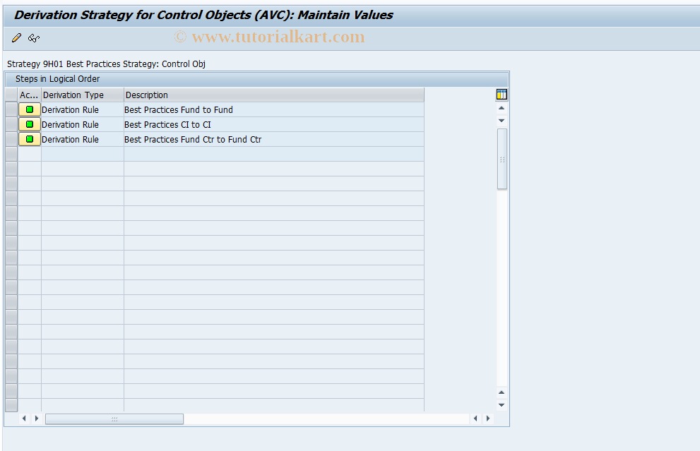 SAP TCode FMAVCDERIAOR - Derivation of control object (ACO)